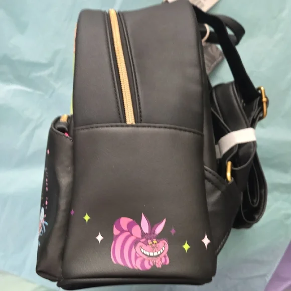 Loungefly Disney Alice in Wonderland Black Backpack. NWT. Glows In The Dark. - Picture 7 of 8